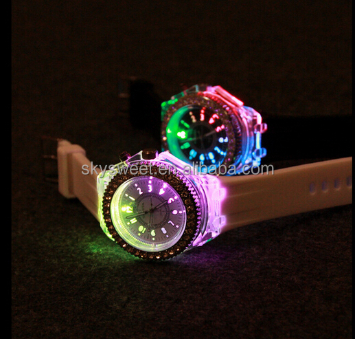 Светодиодные силиконовые часы, новейшие женские часы