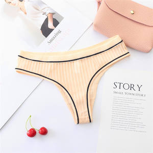 2019 nuovo tessuto a righe <span class=keywords><strong>rosso</strong></span> raso Cool Sexy perizoma quotidiano per ragazze e donne - Product Image 5