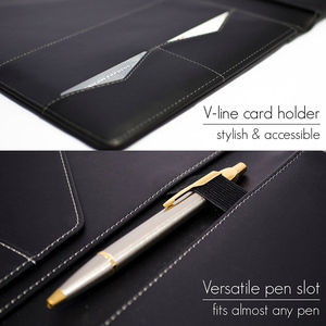 OEM personalizada metálico llano cuero <span class=keywords><strong>diario</strong></span> escribir parte portátil carpeta - Product Image 5