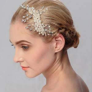 Femme Bohème Boho Cristal Fleur Vigne Feuille Mariage Mariée Bling Cheveux <span class=keywords><strong>Peigne</strong></span> <span class=keywords><strong>peigne</strong></span> Clair miel - Product Image 1