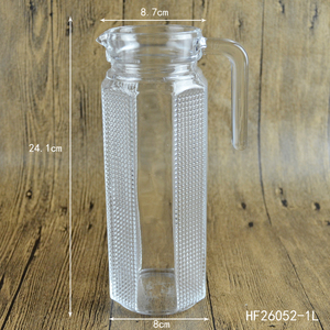 Nhà Sản Xuất Giá Rẻ Giá Nhà Thủy Tinh Tùy Chỉnh 1.1L Octagon Glass Jug Nước Trái Cây Bia Pitcher Với Nắp Nhựa & Spout Bán Buôn Số Lượng Lớn - Product Image 5