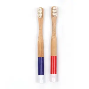 BA-1089 promotional high quality supply supermarket bamboo toothbrush for children and kids