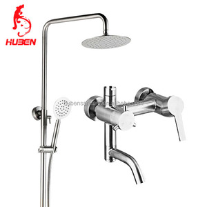 avec <span class=keywords><strong>Douche</strong></span> de Pluie Tête De <span class=keywords><strong>Douche</strong></span> et De Poche Sans Plomb 3 Fonction Réglable SUS 304 En Acier Inoxydable <span class=keywords><strong>Douche</strong></span> Bar Mur - Product Image 1