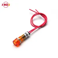 Jiaou lâmpada led de 10mm e XD10-3 pequena, luz indicadora/lâmpada de piloto/em plástico com 20cm fios 12v/ 24v/220v/380v