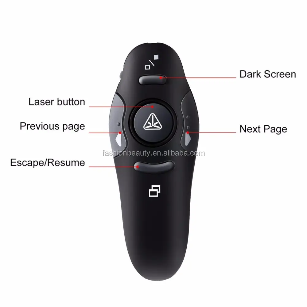 Hot Wireless Presenter Laser Pointers 2.4G RF Wireless PPT Presentation Remote Control Red Light USB Flip Laser Pointer Pen
