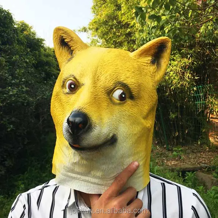 Personalizado máscara de animais de plástico, vinil de Alta qualidade rosto cheio máscara animal, cão engraçado 3d máscara