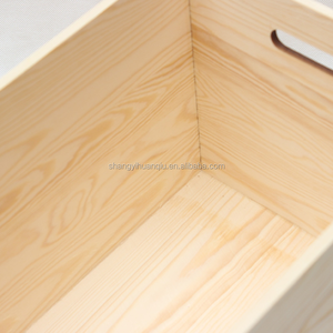 Grande caisse de rangement en bois boîte en bois personnalisée avec poignée boîte de rangement en bois - Product Image 5