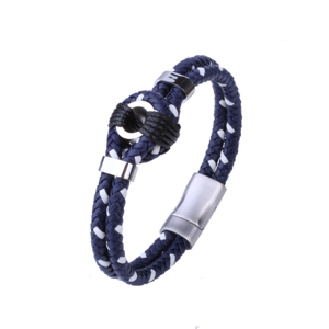 Chine producteur hommes <span class=keywords><strong>bracelet</strong></span> tissé à la main <span class=keywords><strong>bracelet</strong></span> en <span class=keywords><strong>cuir</strong></span> véritable - Product Image 2