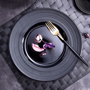 Assiettes à dîner <span class=keywords><strong>noires</strong></span> mates, ensemble d'assiettes rondes et Plates, taille 7 pouces, 8 pouces, 9 pouces, 10.5 pouces, 12 pouces - Product Image 1
