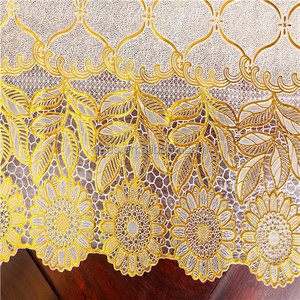 Draps de Table en dentelle vinyle rouge, 100% housses de Table d'usine, chemin de Table en or, Offre Spéciale pièces - Product Image 4