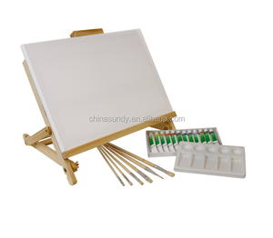 Colori di pittura acrilica a 12 tubi, <span class=keywords><strong>tela</strong></span> allungata 11 "x 14", 6 artisti, regalo <span class=keywords><strong>per</strong></span> bambini - Product Image 1