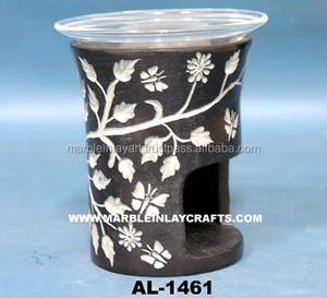 เตาเผาน้ำมันหอมระเหยทำมือสำหรับตกแต่งบ้านสีดำ - Product Image 1