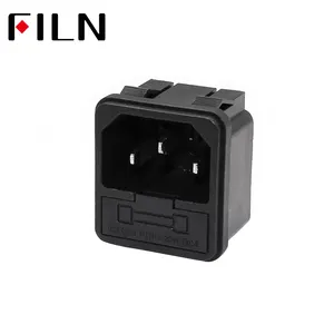 AC-11 1PC 3-PIN IEC320 C14 Male Power Cord Inlet Socket Receptacle Connector With Fuse Holder 250V 10A