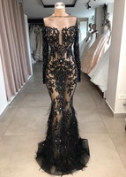 Real Photo Haute Couture Moulante Femmes Chaude Sexy Robe De Soirée Transparente