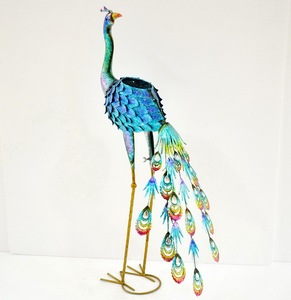 <span class=keywords><strong>In</strong></span> <span class=keywords><strong>ferro</strong></span> <span class=keywords><strong>battuto</strong></span> per esterni decorazione del giardino forma di animale Del metallo Del Pavone Pentole - Product Image 1