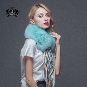 Various Colors of Winter <strong>Women</strong> Real Fox Fur <strong>Scarves</strong> Shawls With <strong>Silk</strong> - Product Image 4