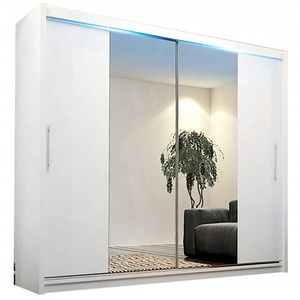 Scelta perfetta Moderno di Colore Bianco A <span class=keywords><strong>Specchio</strong></span> Camera Da Letto Porte Scorrevoli Armadio con LED - Product Image 1