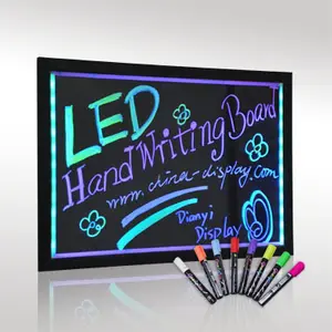LED Leuchtet Wet Lösch Board mit Staffelei & Set von 8 Marker-Schwarz