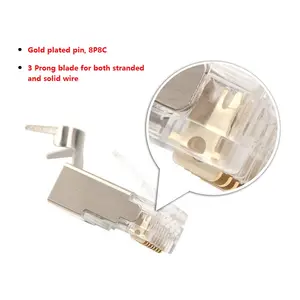 1.5mm Trou De Fil <span class=keywords><strong>RJ</strong></span> 45 <span class=keywords><strong>Cat</strong></span> <span class=keywords><strong>7</strong></span> Connecteur Blindé Cat6a Cat7 RJ45 Prise - Product Image 3