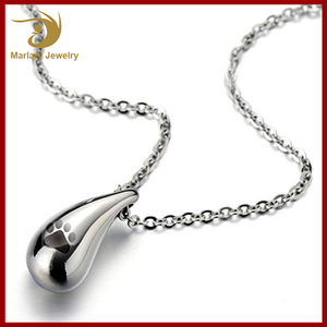 Pet Cenaze Takı Toptan Gözyaşı Kolye 316L Paslanmaz Çelik <span class=keywords><strong>Keepsake</strong></span> Külleri Tutucu Kremasyon Urn Paw Print Mücevherat - Product Image 3