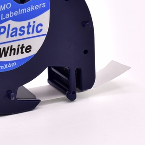 PUTY 2018 compatible <span class=keywords><strong>dymo</strong></span> <span class=keywords><strong>Letratag</strong></span> en plastique lt étiquette ruban 12mm noir sur blanc 91201 - Product Image 5