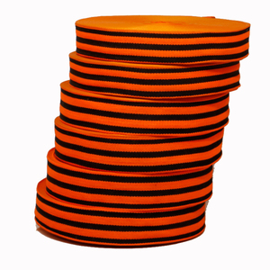 Màu Cam và màu đen hỗn hợp ban nhạc in Polyester Bông Vành đai an toàn Webbing thời trang hàng may mặc - Product Image 2