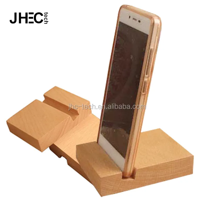 Support de téléphone portable universel, fait à la main, carré en bois bambou massif, pour smartphone, 1 pièce