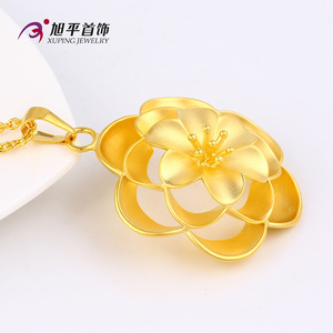 Gioielli Xuping, <span class=keywords><strong>Collana</strong></span> con Ciondolo a Forma di Fiore in <span class=keywords><strong>Oro</strong></span> <span class=keywords><strong>24</strong></span> <span class=keywords><strong>Carati</strong></span> Stile Dubai - Product Image 4
