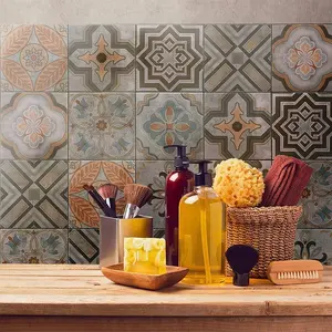 Decoração marroquina 8x8 antigo flor de parede característica cerâmica telhas encáustica piso decorativo barato
