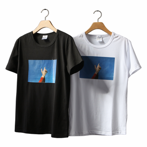 Wholesale China Promotional Tshirt 95% Cotton 5% Elastane Printing Custom logo White t Shirt