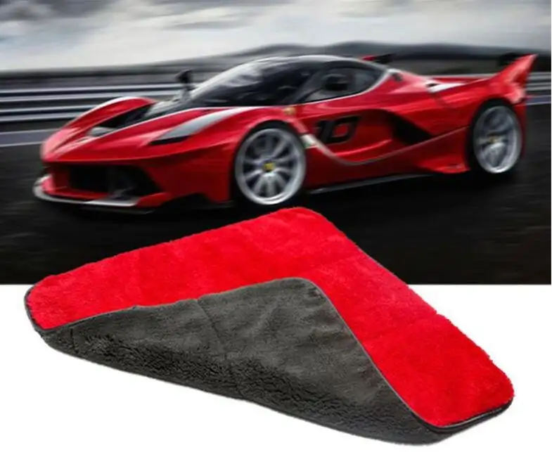 चीन आपूर्तिकर्ताओं लाल 800gsm 100% microfiber कार की सफाई तौलिया Microfibre अनुकूलित रंग आकार के साथ पैकिंग