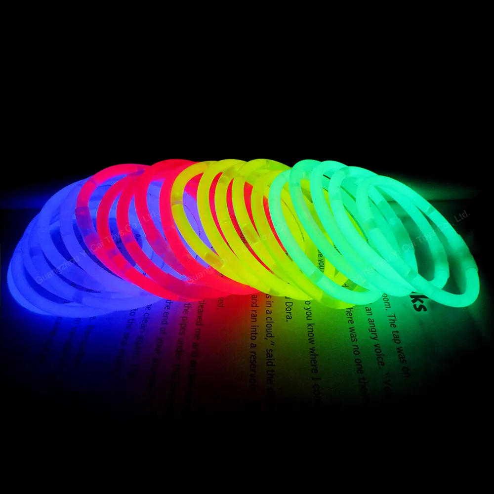 glow stick for party decoration birthday supplies neon 8'' glow stick bracelet