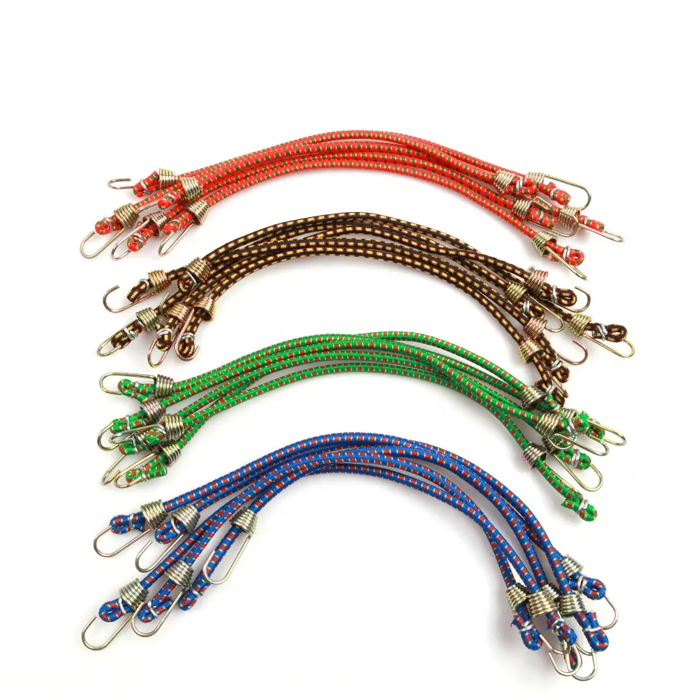 20Pcs 4มม.Mini Bungee Cord สีพร้อมตะขอสังกะสีอัลลอยด์