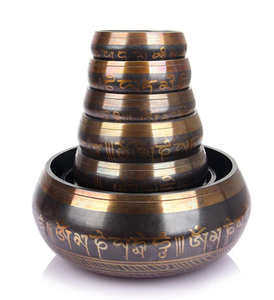 Bol chantant tibétain artisanal de l'Himalaya du Népal, vente en gros, pour le yoga, la méditation, la relaxation, la guérison, le calme, 8 cm, 8,5 cm - Product Image 1