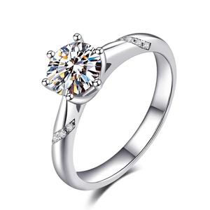 GR03 Elegante 925 Sterling Silver Clássico Encantador Seis Garra Zircon Diamante 1ct Moissanite <span class=keywords><strong>Promise</strong></span> Anéis para As Mulheres Presentes Jóias - Product Image 1