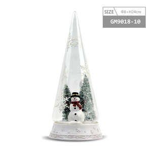 Albero di Natale Decorativo e Pupazzo di Neve in Campana di Vetro con Luci LED a Forma di Neve - Product Image 6