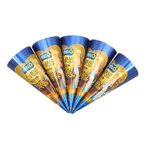 Aluminium Foil Kertas Kustom Dicetak Ice Cream Cone Lengan