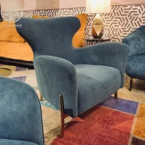 럭셔리 디자인 레저 클럽 의자 안락 의자 거실 용 벨벳 소파 의자