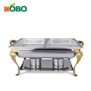 สแตนเลสโรงแรมและร้านอาหารการใช้งานอุ่นอาหารสีเงิน Chafing จานบุฟเฟ่ต์เตา - Product Image 6