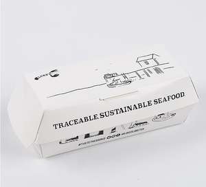 Emballages de conception recyclée à la mode Boîtes à hot-dogs en papier Boîte à beignets Boîte à beignets bleue - Product Image 3