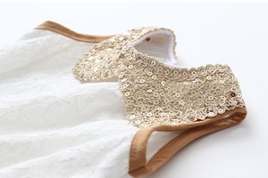 New Fashion Princess Summer Lace Girls Party collare di paillettes abbigliamento <span class=keywords><strong>per</strong></span> bambini abiti eleganti <span class=keywords><strong>per</strong></span> bambini bambini corto senza maniche solido - Product Image 3