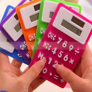 Foldable Silicone PVC Stick-on Magnetic Mini Solar Powered 8 Digits Calculator