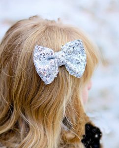 Boutique para niña pequeña, accesorios para el cabello de fiesta para niña pequeña, lentejuelas parpadeantes, pinzas para el pelo, lazo dorado, pinza para el pelo de lentejuelas - Product Image 2