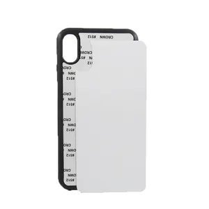 For iphone X XS XR MAX Blank 2D Sublimation phone Case TPU+PC Rubber Case with Aluminum Inserts