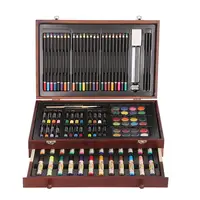 Deluxe Wooden Art Set Professional Art Kits With 2 Sketch Books