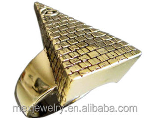 Anillo de Oro de 18K con Diseño de Pirámides Egipcias y Ojo que Todo lo Ve, Joyería <span class=keywords><strong>Illuminati</strong></span> - Product Image 2