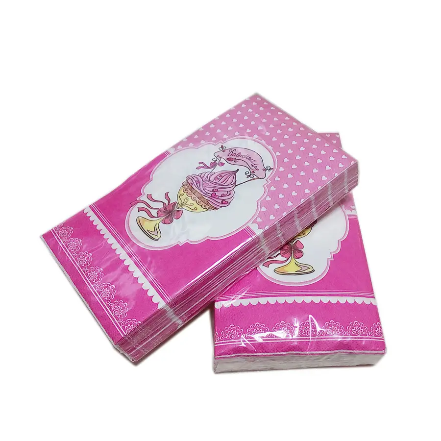 Servilletas de papel decorativas para Decoupage con estampado de Color rosa para fiesta de boda