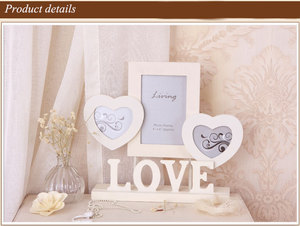 Custom New Handmade Trắng Tim Tình Yêu Thiết Kế Ngọt Ngào Trang Trí Nội Thất Kỳ Nghỉ Quà Tặng Đám Cưới Hình Ảnh Khung Ảnh Bằng Gỗ - Product Image 4