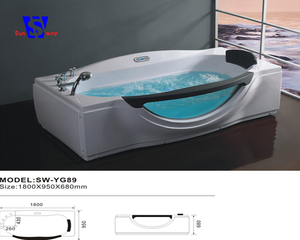 <span class=keywords><strong>80x80</strong></span> cm Chine rectangulaire classique meilleur acrylique <span class=keywords><strong>baignoire</strong></span> d'angle - Product Image 2