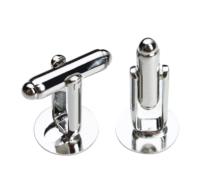 Высококачественные пустые круглые запонки, мужские серебряные запонки на заказ